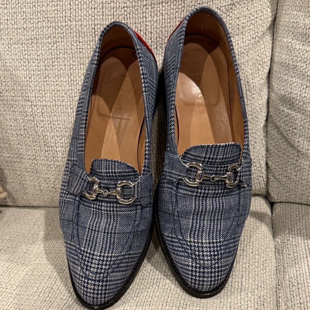 Hockerty men’s blue tweed silver tone horsebit